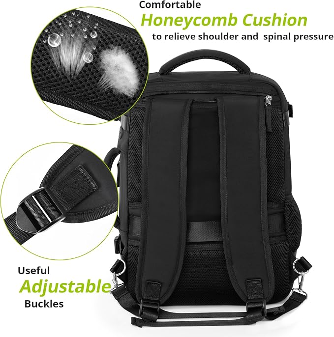Travel Backpack for Women Men, Travel Laptop Backpack w/USB Charging Port - Image 7
