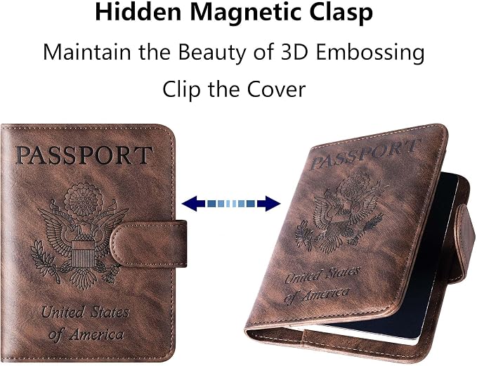Passport Holder Cover Wallet Travel Essentials Leather Rfid Blocking Case - Image 5