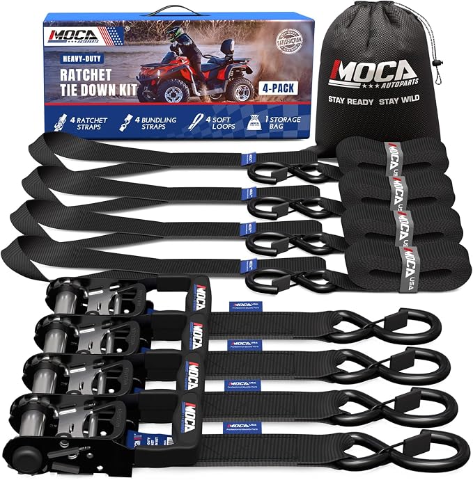 MOCA Heavy Duty Ratchet Tie Down Straps by MOCAAUTOPARTS