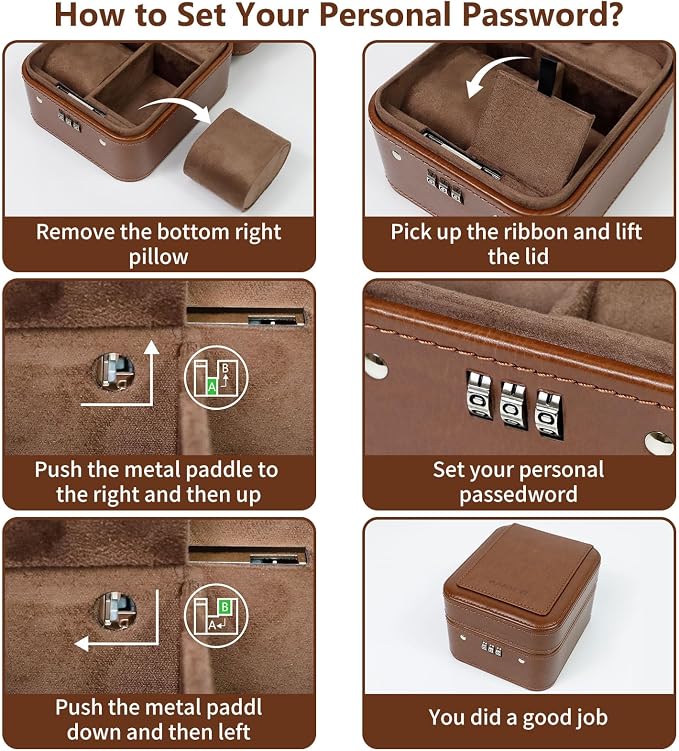 KAMIER Watch Travel Case with Combination Lock - Image 6