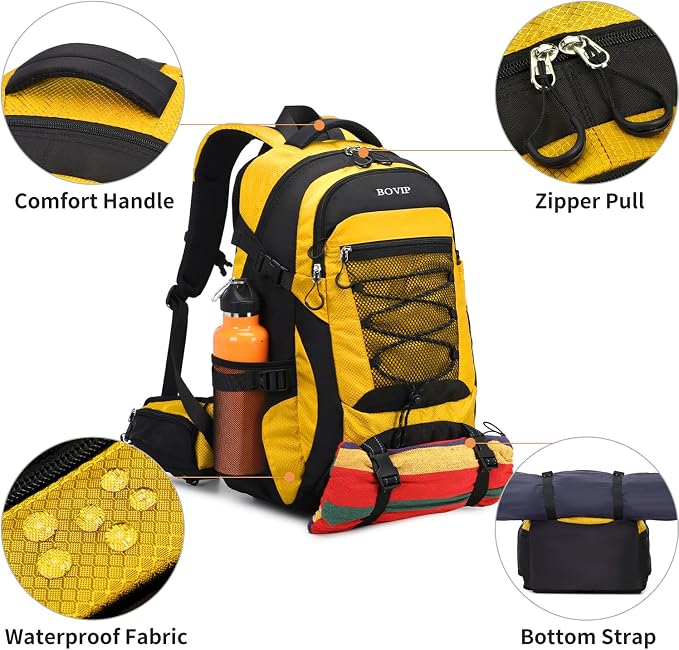 BOVIP 40L Hiking Backpack Waterproof Lightweight Daypack Travel Sports Camping - Image 4