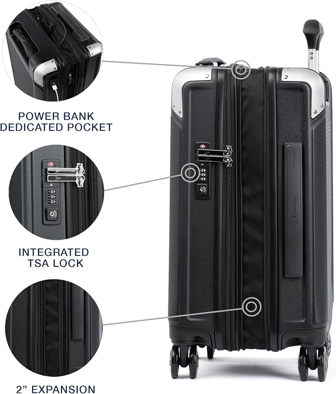 Travelpro Platinum Elite Hardside Expandable Carry on Luggage, 8 Wheel Spinner - Image 3