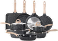 JEETEE 24Pcs Ceramic Cookware Set, Kitchen Healthy Non Toxic Induction Cookware by JEETEE