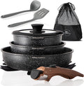 Kitchen Academy Removable Handle Induction Pots and Pans Set by KITCHENACADEMYBETTERLIVINGTHROUGHCOOKINGPERFECTION