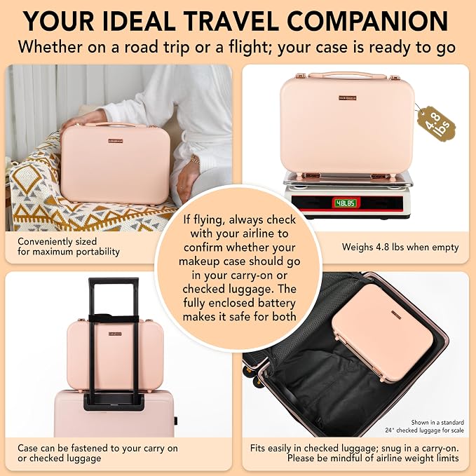 Lighted Makeup Case with Mirror - Image 5