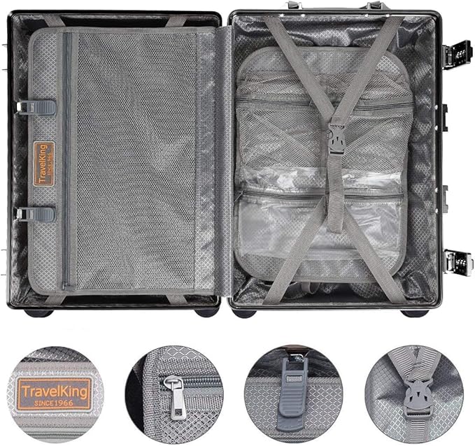TRAVELKING All Aluminum Carry On Luggage - Image 4