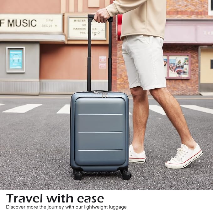 Coolife Luggage Suitcase Piece Set Carry On ABS+PC Spinner - Image 2