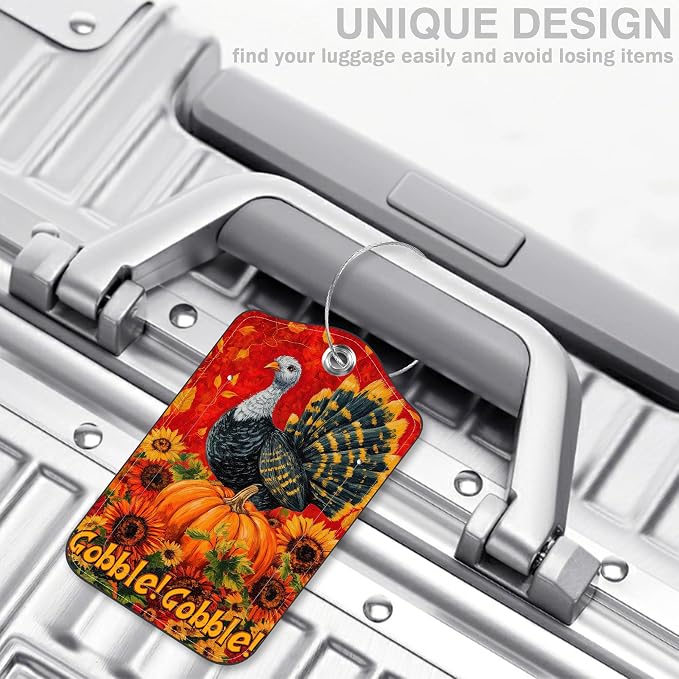 2 Pack Pumpkin and Sunflower Luggage Tags - Image 5