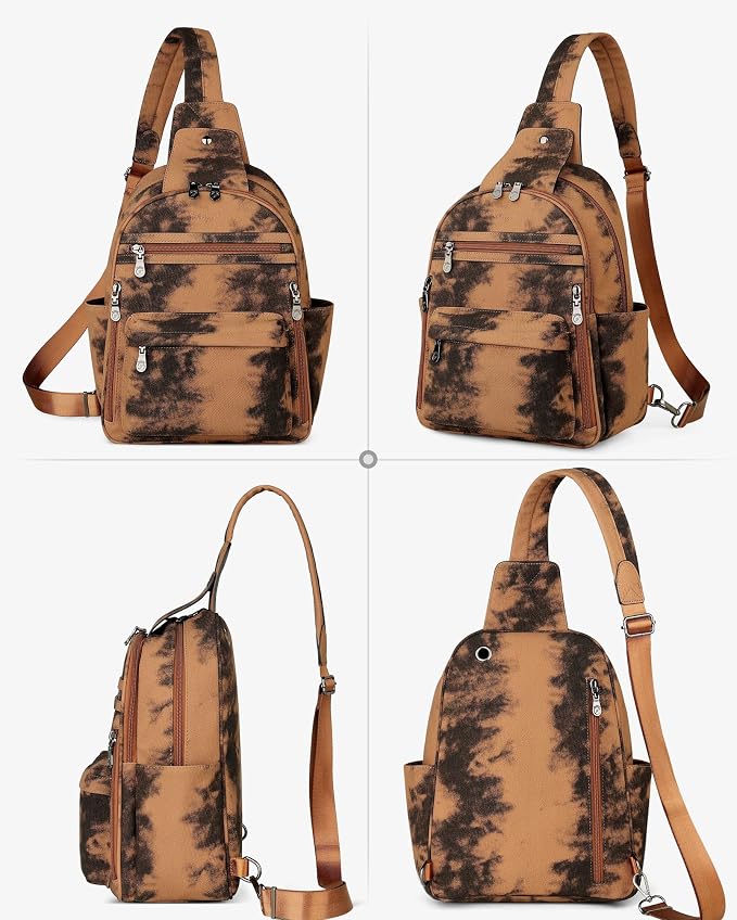 FADEON Large Sling Bag for Women, Leather Crossbody Purse Designer Anti Theft - Image 8