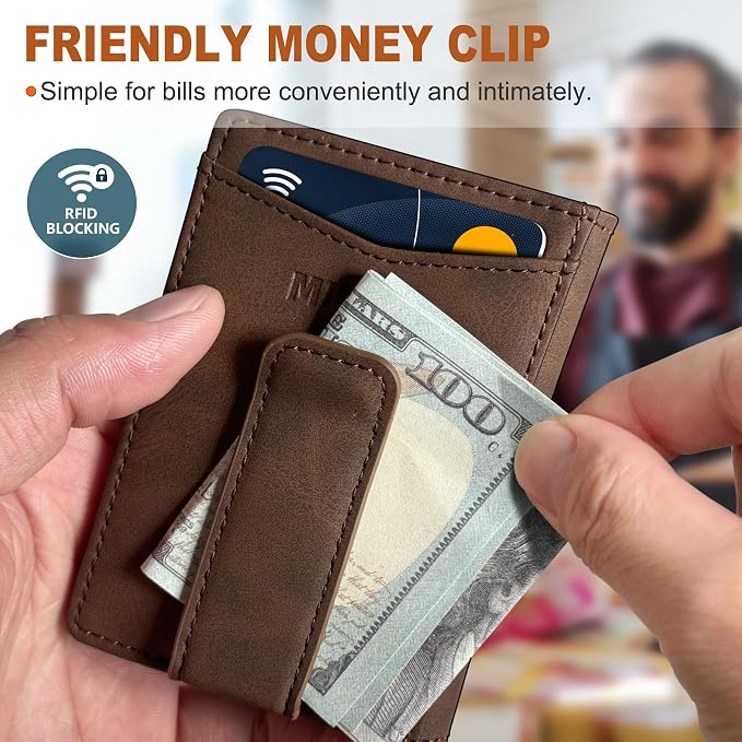 Airtag Wallet for Men- with Money Clip Gift Boxed, Magnetic Closure Slim - Image 6