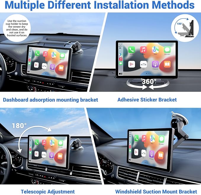 Wireless Apple Carplay Screen for Car 4K Dash Cam, - Image 5