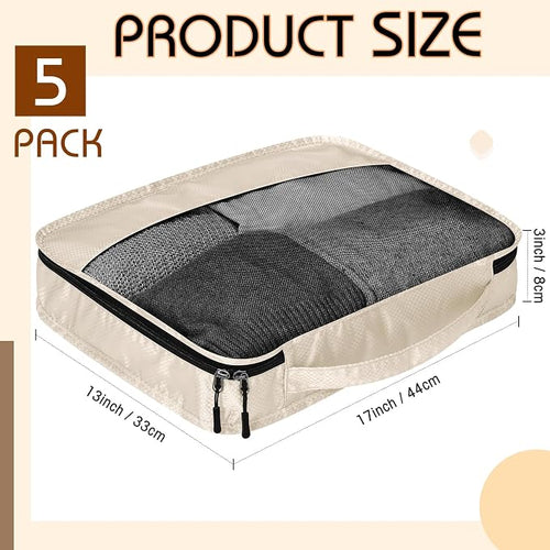 5 Pcs Packing Cubes for Suitcase Large Travel Cubes Carry on Luggage Organizer - Image 2