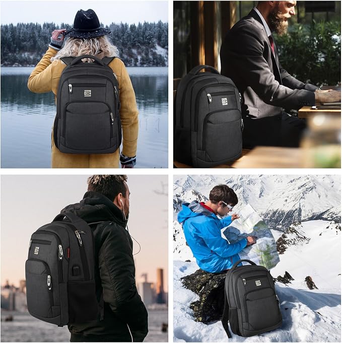 17 Inch Laptop Backpack, Business Anti Theft Slim Durable Laptops Backpack - Image 7