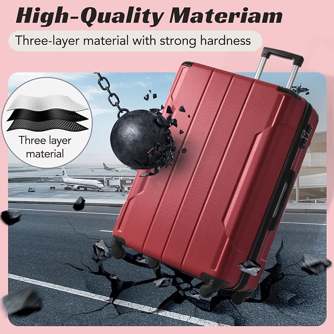 Merax 28 Inch Checked-Large Luggage - Image 4