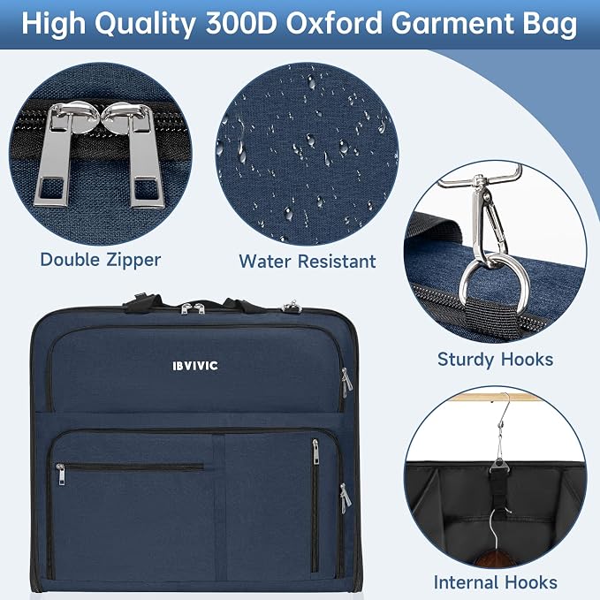 Garment Bags for Travel, Large Suit Travel Bag Convertible Travel Garment Bag - Image 5