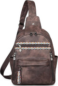 FADEON Large Sling Bag for Women, Leather Crossbody Purse Designer Anti Theft by FADEON