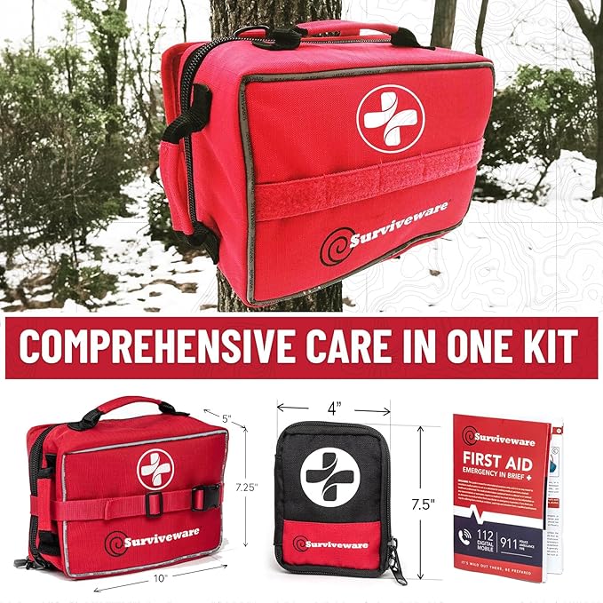 Surviveware 238 Pcs Comprehensive Premium Survival First Aid Kit - Image 6