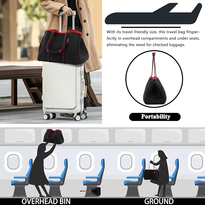 QOGiR Neoprene Multipurpose Beach Bag Tote - Image 6