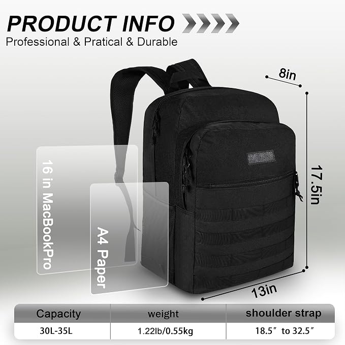Wrangler Tradesman Backpack, Water Resistant Casual Daypack - Image 2
