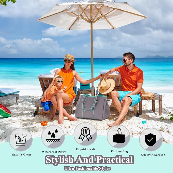 QOGiR Neoprene Multipurpose Beach Bag Tote - Image 4