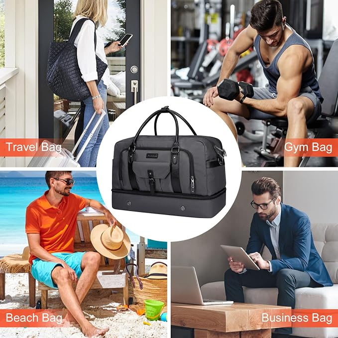 WITZMAN Weekender Bags for Men Women Carry On Duffle Overnight Bag - Image 9