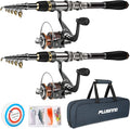 PLUSINNO Fishing Rod, Telescopic Fishing Rod and Reel Combo, Collapsible Travel by PLUSINNO