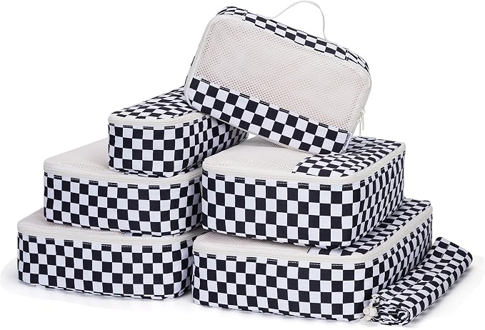 Narwey 7 Set Checkered Packing Cubes by Narwey