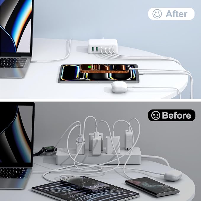 USB C Fast Charger, 150W 6 Port Desktop PD GaN Fast Charger Charging Station - Image 6