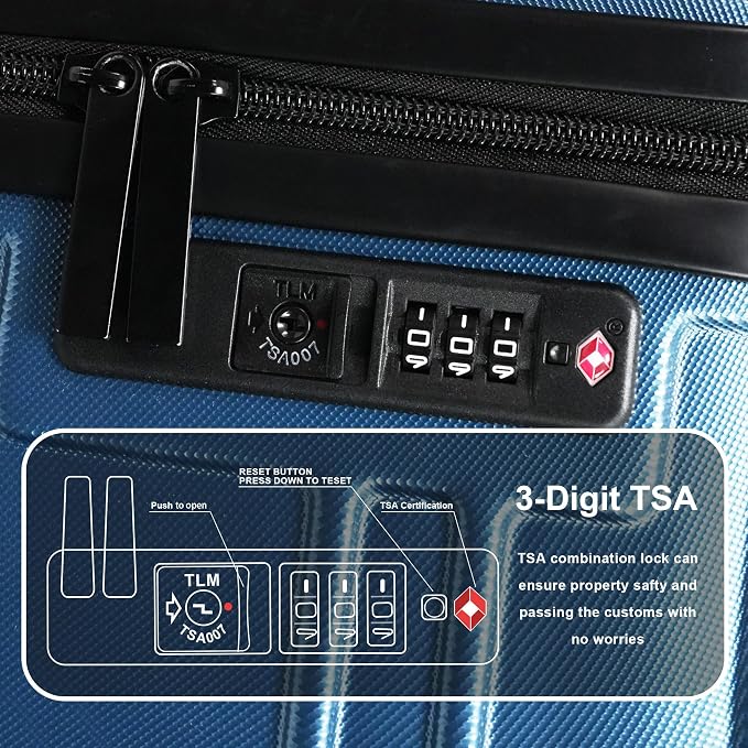 Luggage Sets 4 Piece, ABS PC Lightweight Suitcases - Image 3