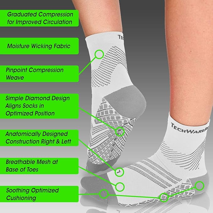 TechWare Pro Plantar Fasciitis Socks – Cushion Ankle Compression Socks Women & - Image 3