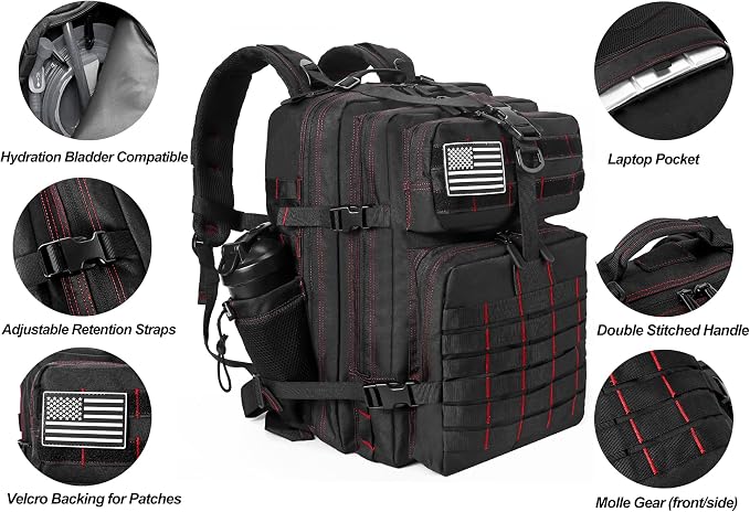 LHI Military Tactical Backpack for Men and Women 45L Army 3 Days Assault Pack - Image 4