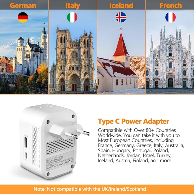 220V to 110V Voltage Converter US to Europe International Universal Travel - Image 5