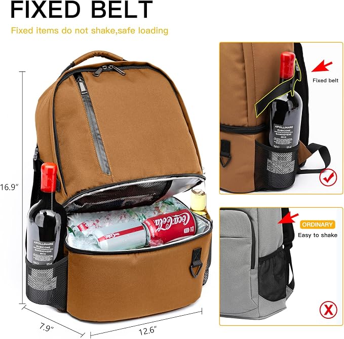 TUGUAN Insulated Cooler Backpack 38 Cans Double Deck Leakproof Lightweight Soft - Image 6