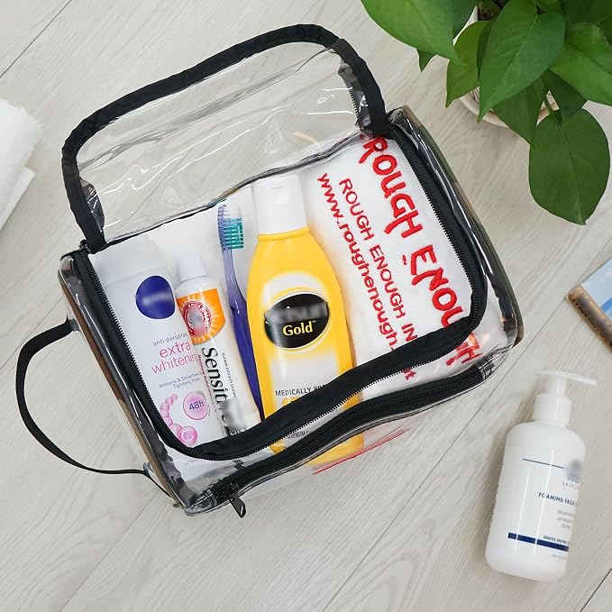Rough Enough Clear Makeup Toiletry Bag Cosmetic Organizer Large Medicine Pouch - Image 6