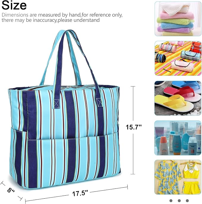 LEDAOU Beach Bag Waterproof Sandproof Women Tote Bag Pool Bag - Image 6