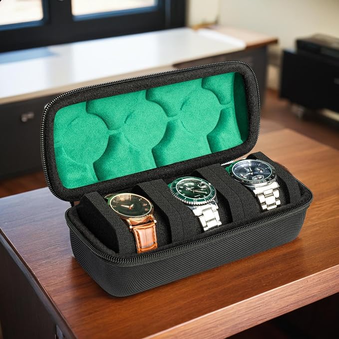 Hard Watch Travel Case, 3 slots Watch Roll Case Storage and Organizer - Image 5