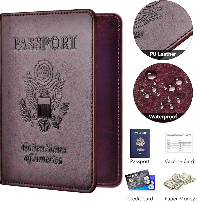 Passport Holder with Vaccine Card Slot Combo, Passport Wallet/ Cover/ Case - Image 4
