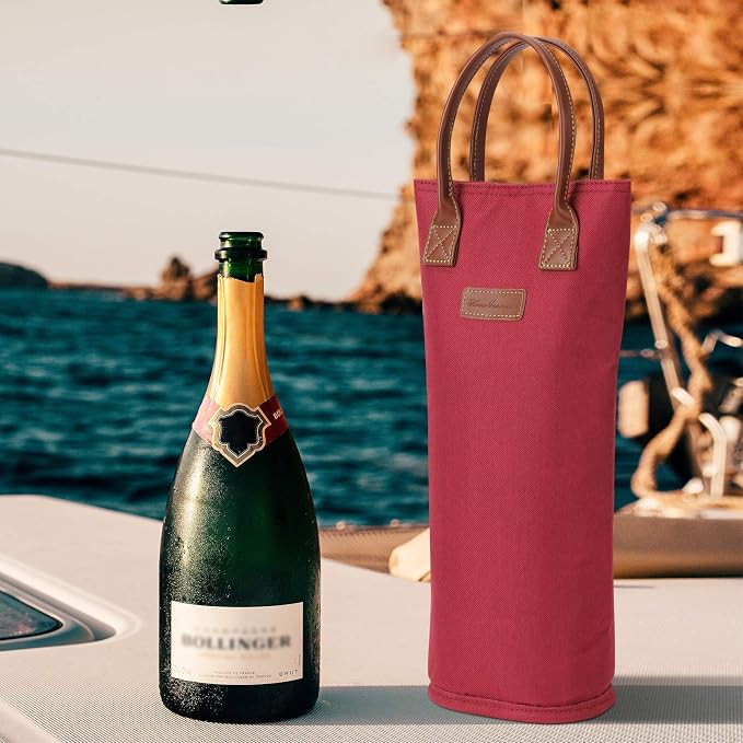 ZORMY Single Bottle Insulated Wine Tote, 1 Bottle Wine Carrier Bag Padded Wine - Image 5