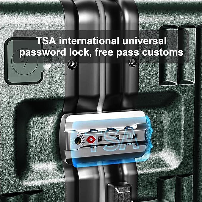 Zipperless Luggage, Polycarbonate Aluminum Hard Shell, Expandable Carry-On - Image 6