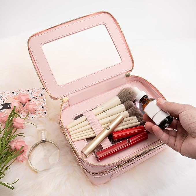 Aveniee XL Clear Makeup Organizer, Double Layer Travel Cosmetic Case - Image 6