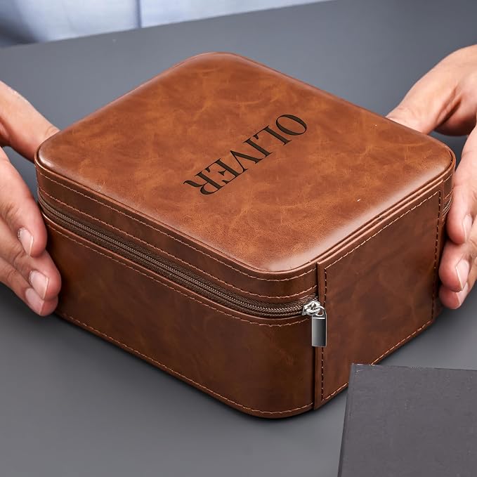Awesometik Luxury Travel PU Leather Watch Case. Watch Storage Organizer. Watch - Image 2