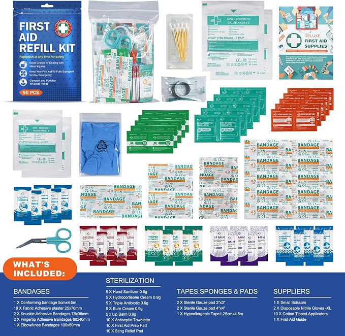 90 Pieces First Aid Refill Kit - Image 2