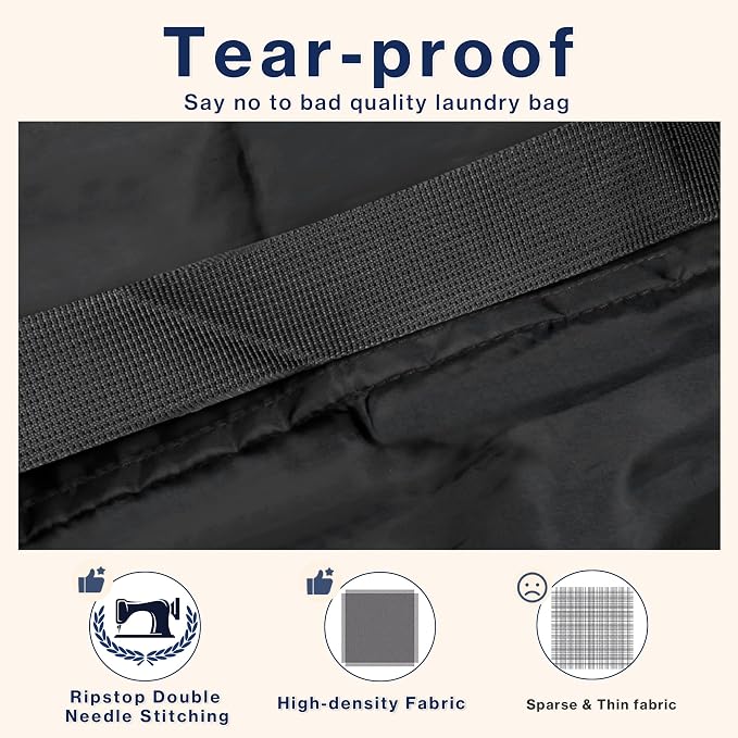 2-Pack Backpack Laundry Bags, Heavy Duty Laundry Bag Backpacks - Image 3