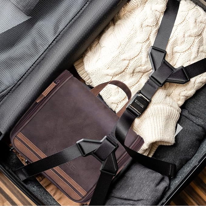 Hanging Toiletry Bag for Men VANCASE Vintage Leather Shaving Dopp Kit Medium - Image 7
