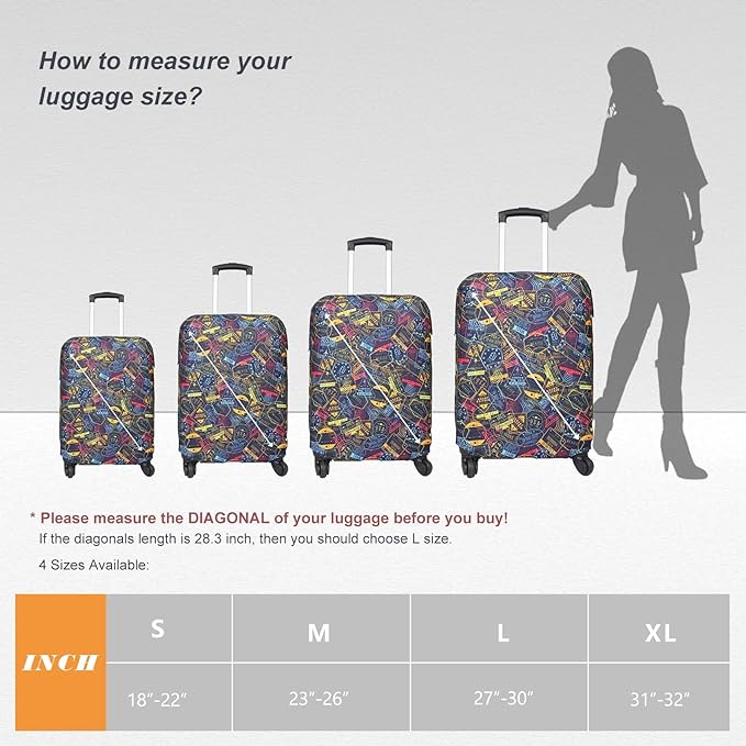 Explore Land Travel Luggage Cover Suitcase Protector Fits 18-22 Inch Case - Image 7