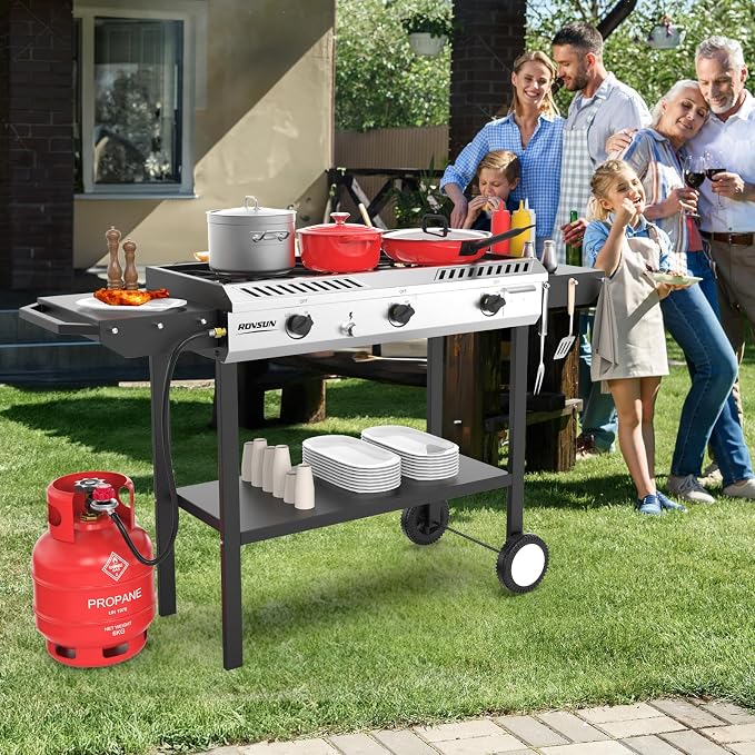 ROVSUN 3 Burner Outdoor Propane Gas Stove - Image 7
