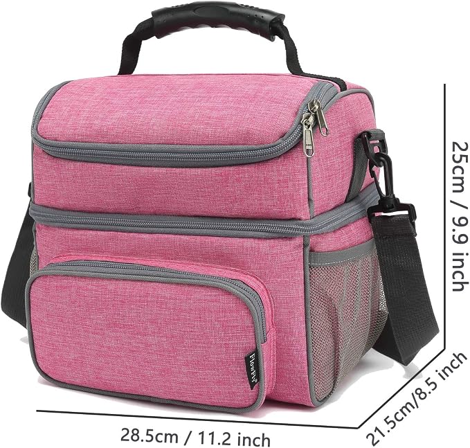 FlowFly Double Layer Cooler Insulated Lunch Bag Adult Lunch Box Large Tote Bag - Image 4