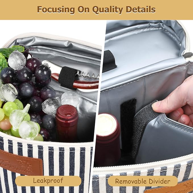 Tirrinia 2 Bottle Wine Gift Tote Carrier - Image 3