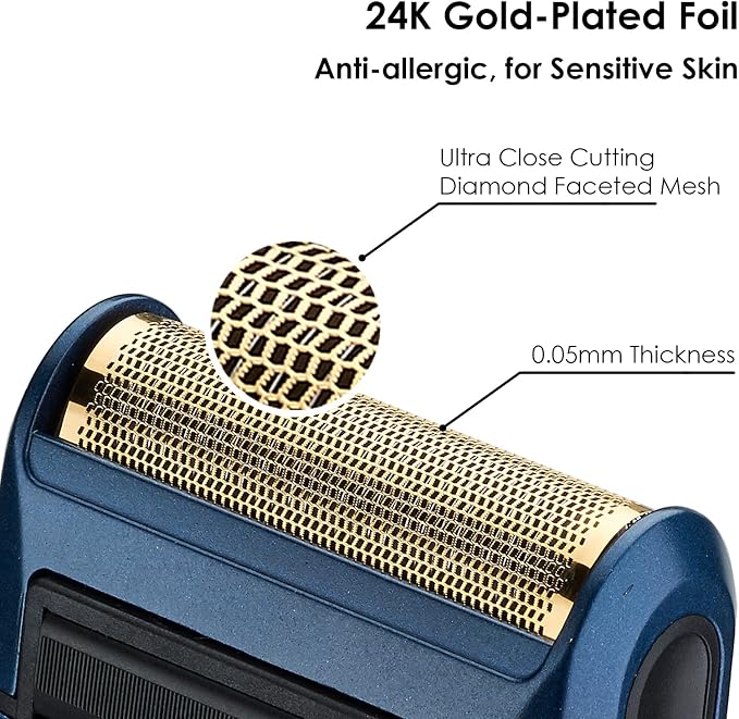 Retro Electric Razor for Men, Rechargeable Mens Gold Foil Shavers, Travel - Image 2