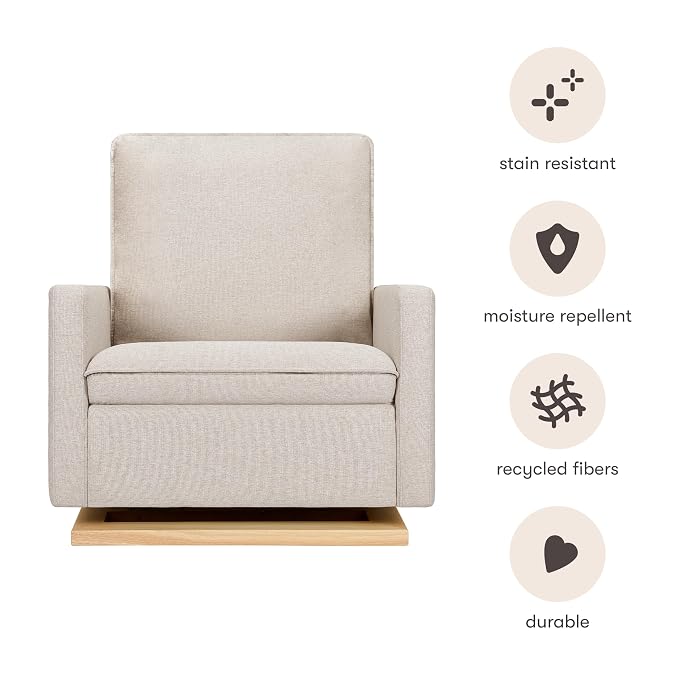 babyletto Cali Pillowback Chair and a Half Glider in Performance Beach Eco-Weave - Image 6